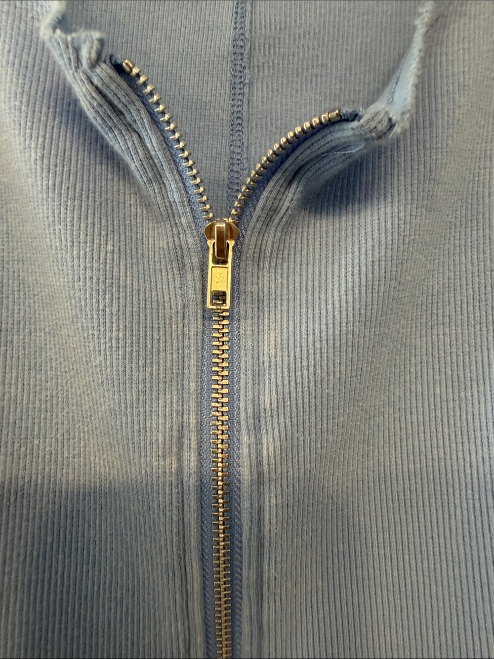 BKE Light Blue Zip-Front Ribbed Tank - Picture 3 of 3